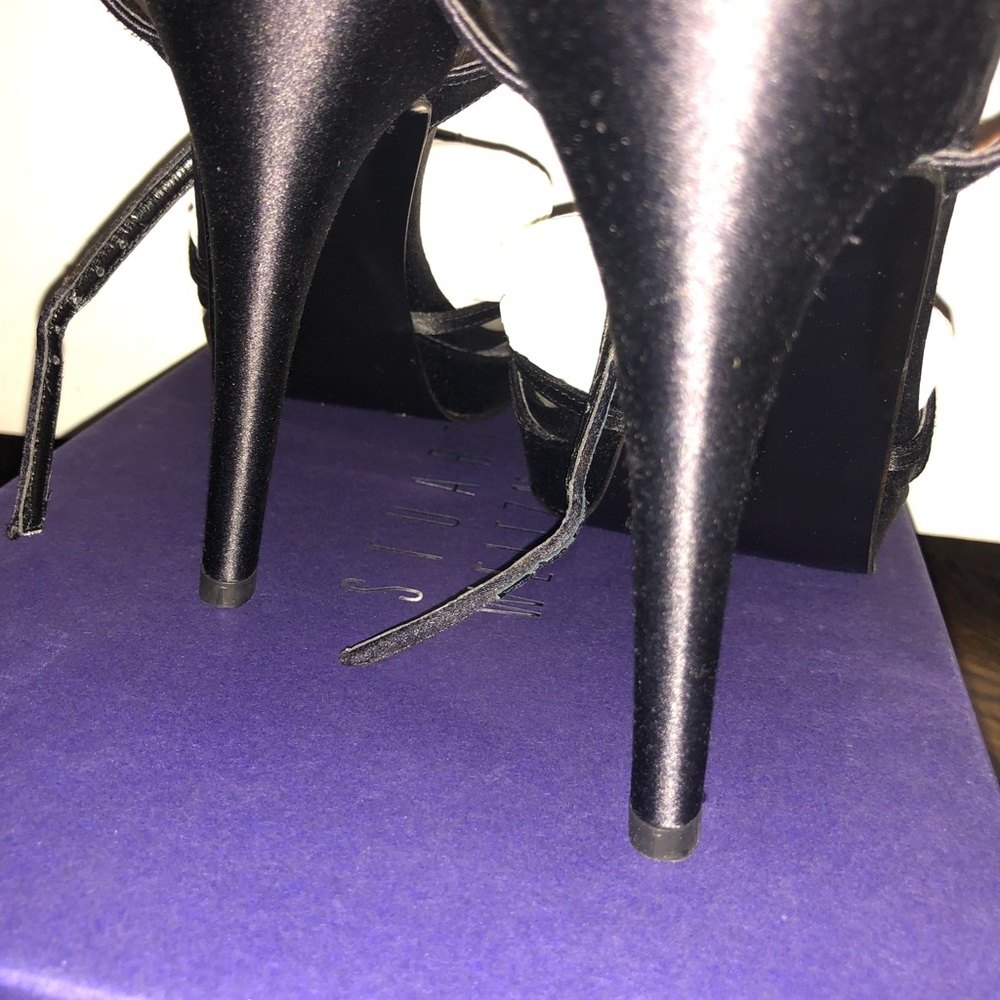 Stuart Weitzman Embellished Satin Heels - Picture 6 of 8